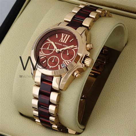 michael kors gold watch with azure red|michael kors rose gold set.